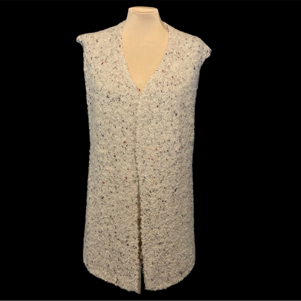 Sundance Acrylic + Alpaca Blend Boucle Knit Sleeveless Shawl Collar Cardigan